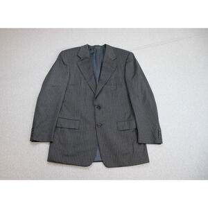 Hickey Freeman Blazer Men's 38R Gray Striped 100% Wool Single Breasted Jacket